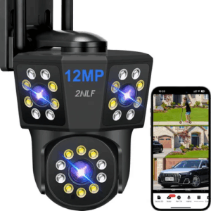 2nlf® D031BK 12mp Cámara Vigilancia 3 Lentes 3 Pantalla camara de seguridad wifi